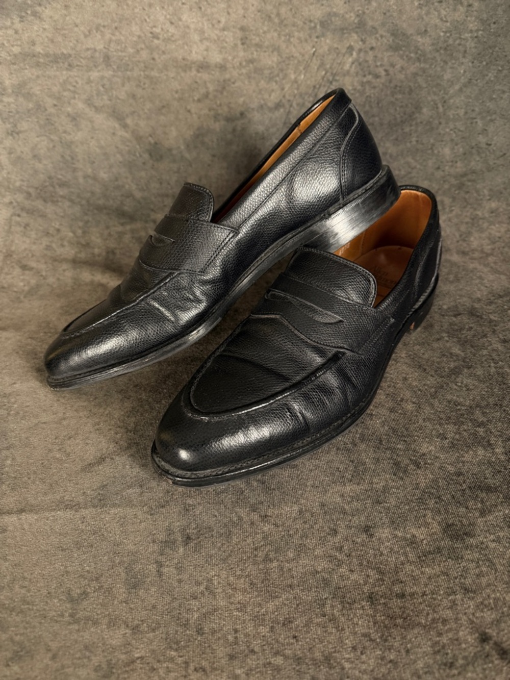 Allen Edmonds Black Pebbled Leather Penny Loafers